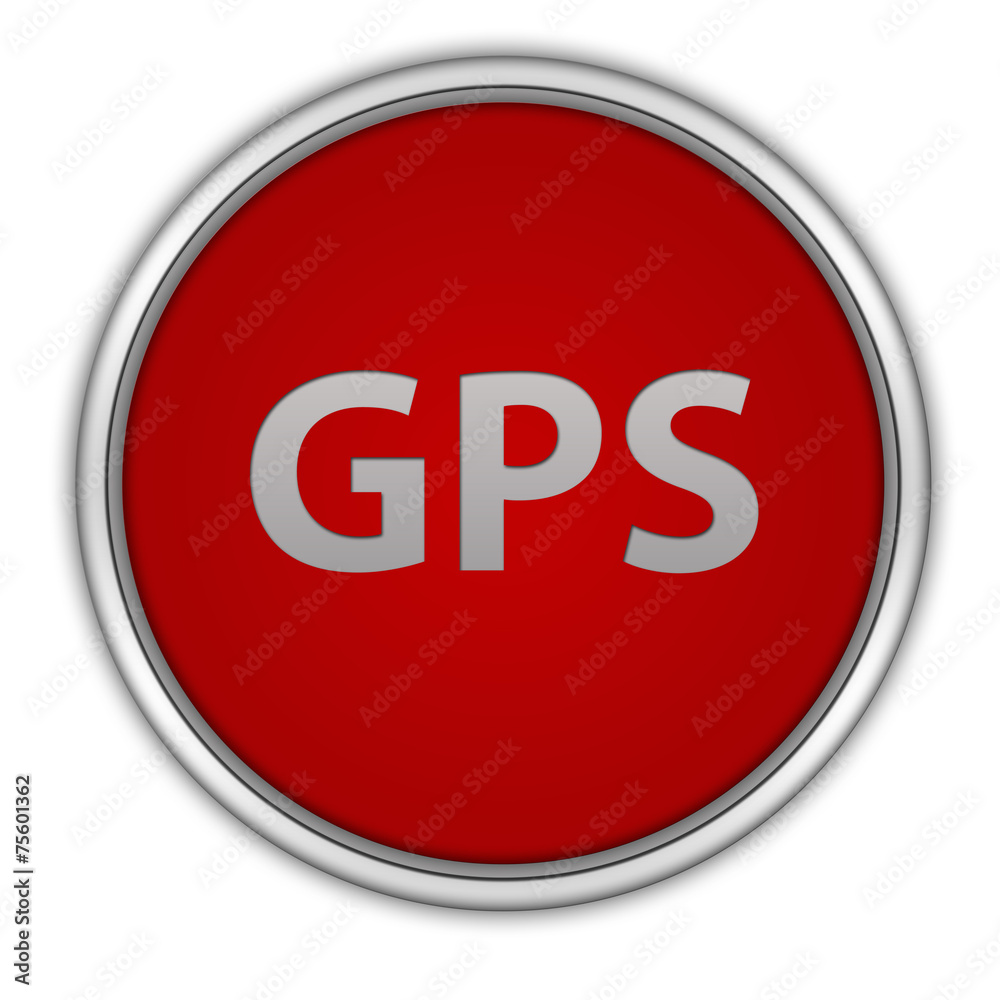 Gps circular icon on white background Gps circular icon on white background