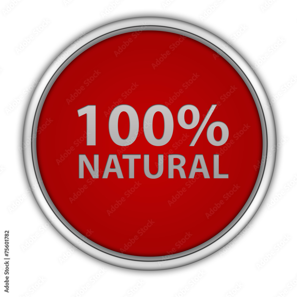 100% natural circular icon on white background 100% natural circular icon on white background
