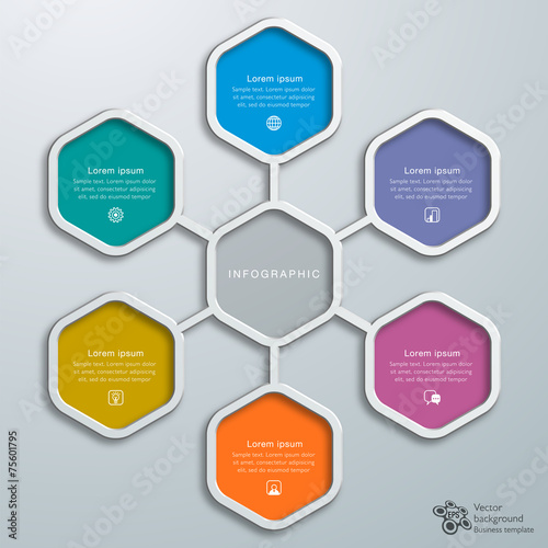 Infographics Vector Background 6-Step Process