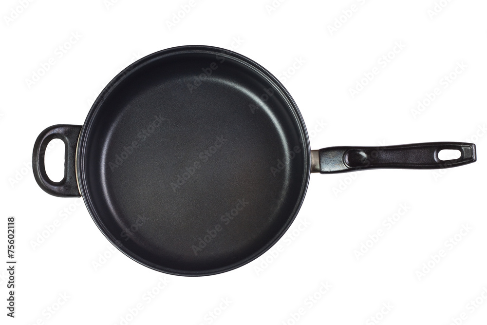 big frying pan isolated over white background big frying pan isolated over white background