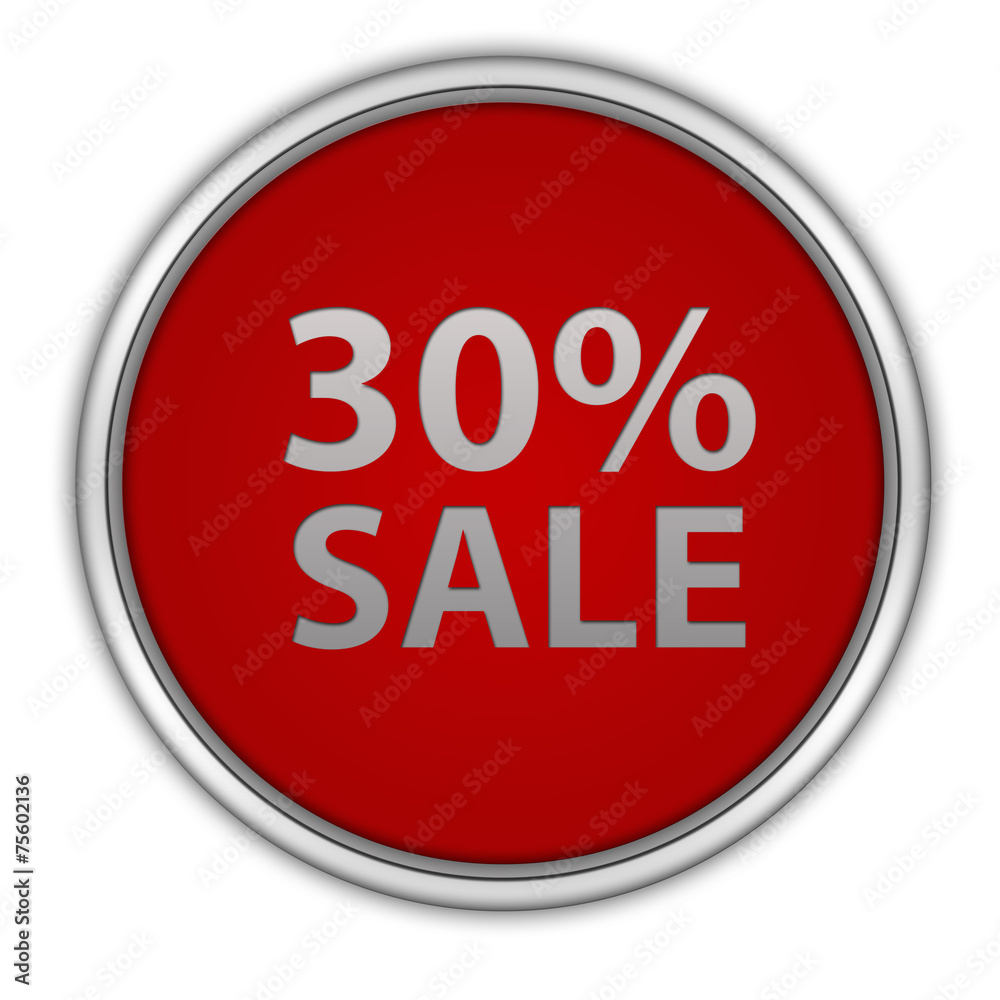 Sale thirty percent circular icon on white background Sale thirty percent circular icon on white background