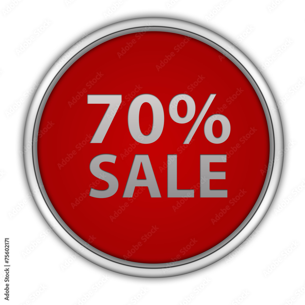 Sale seventy percent circular icon on white background Sale seventy percent circular icon on white background