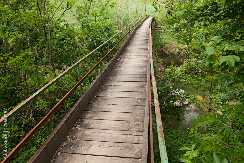 narrow wooden bridge