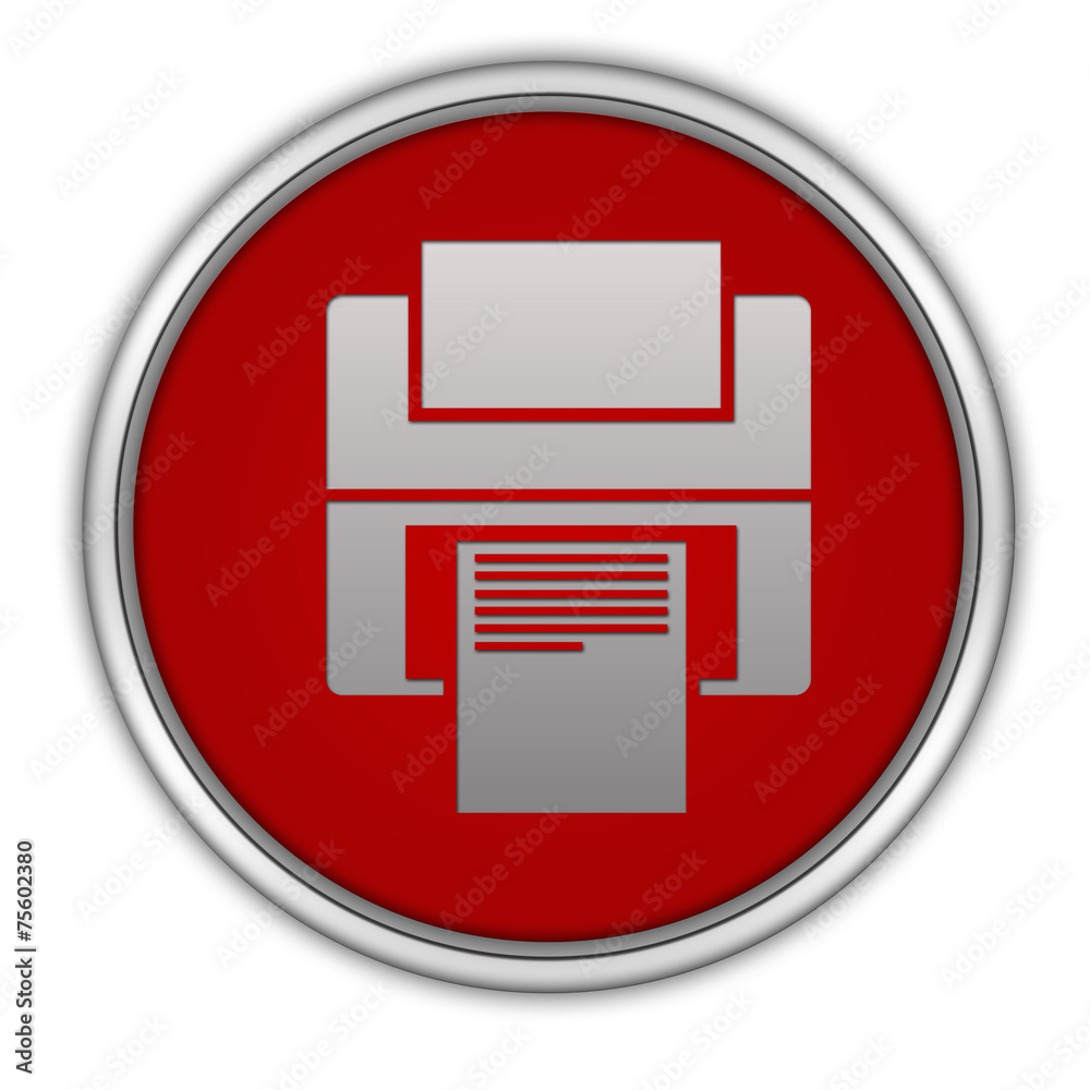 Print circular icon on white background Print circular icon on white background