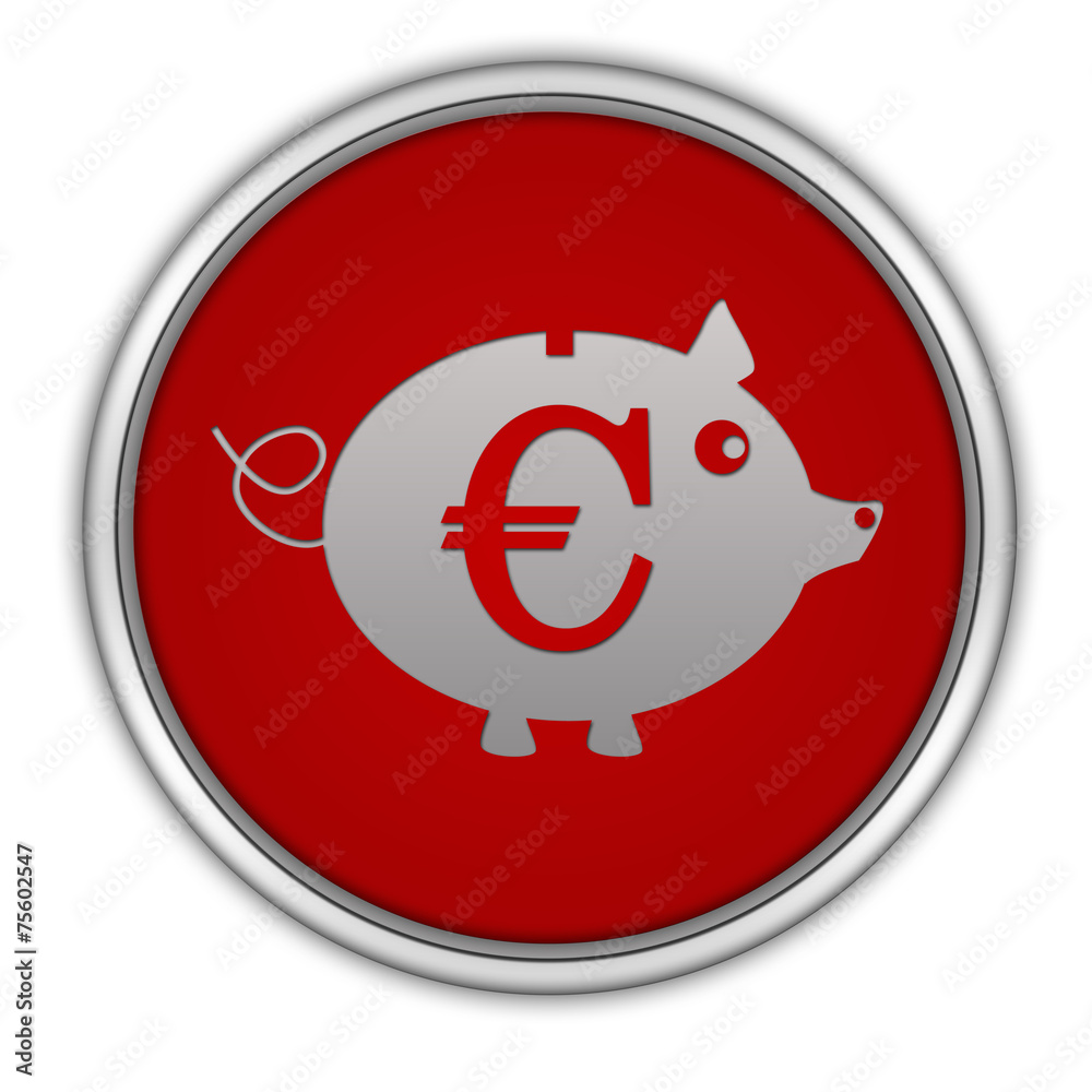 euro pig circular icon on white background euro pig circular icon on white background
