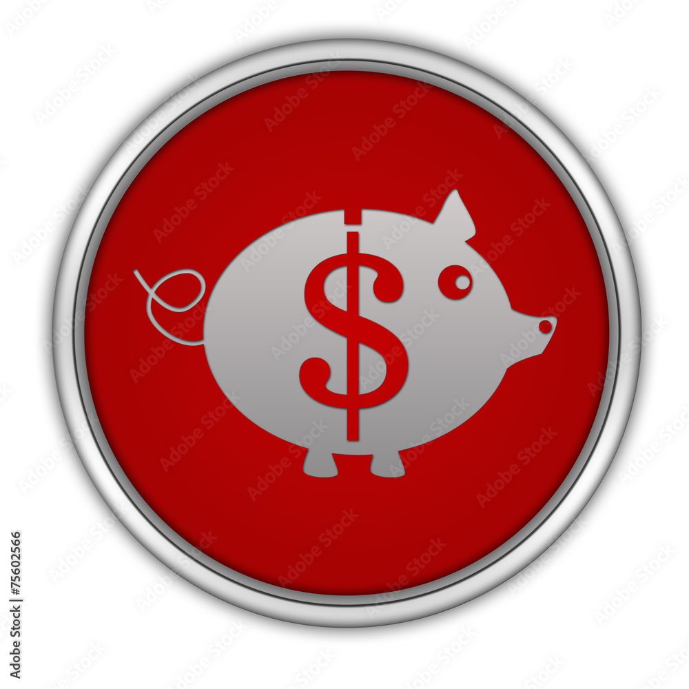dollar pig circular icon on white background dollar pig circular icon on white background