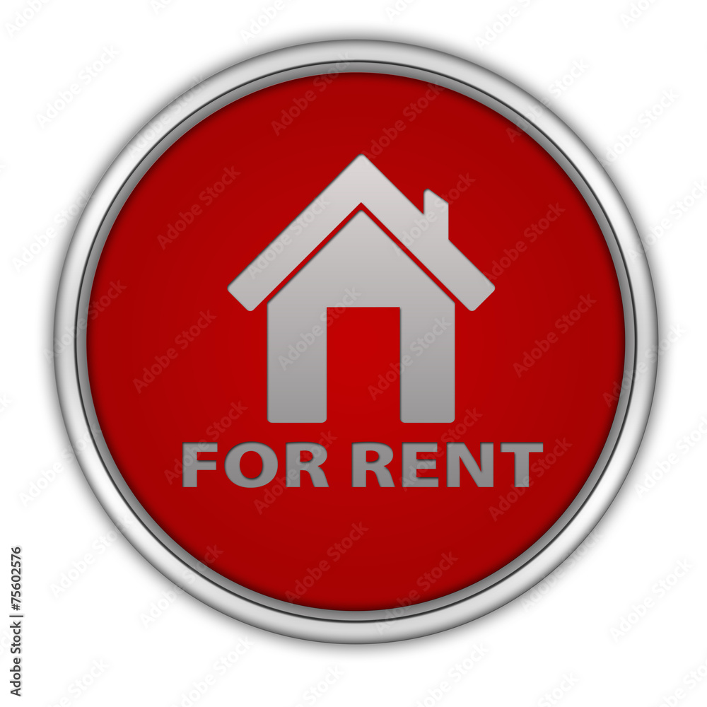 For rent circular icon on white background For rent circular icon on white background