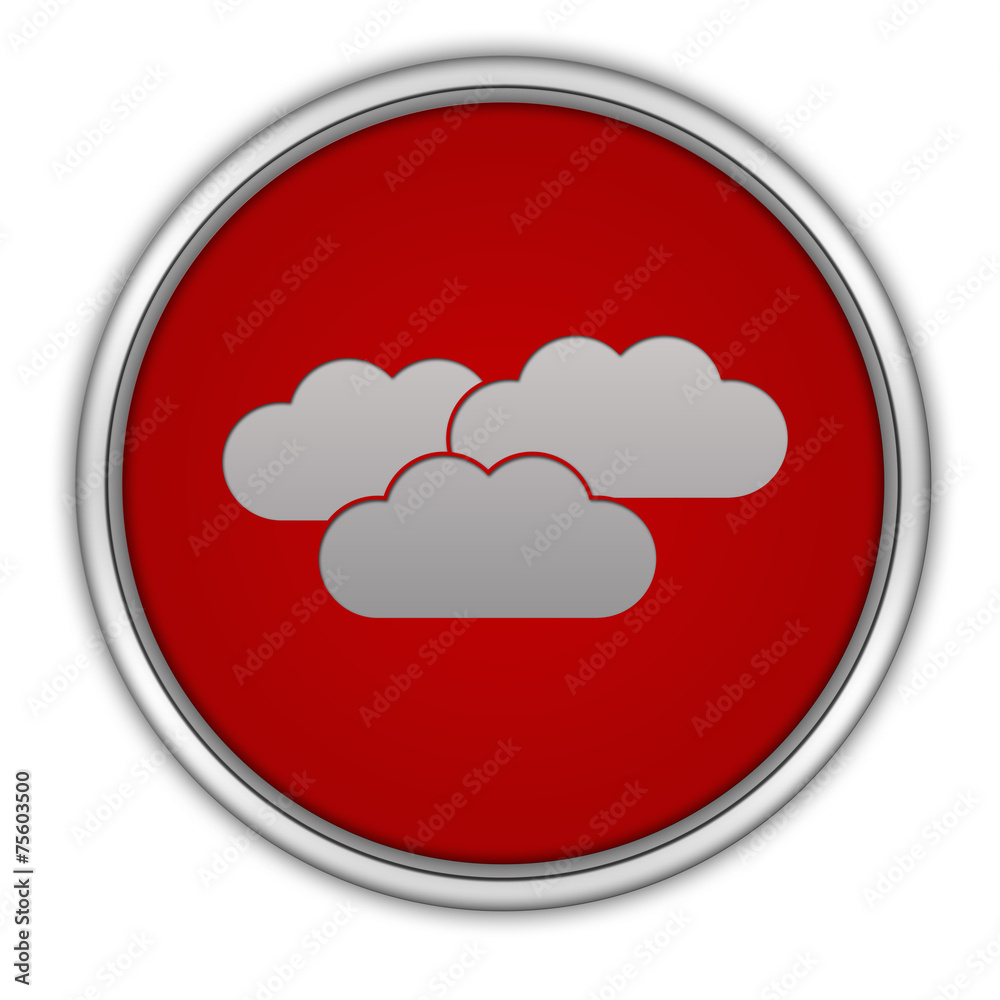 Cloud circular icon on white background Cloud circular icon on white background
