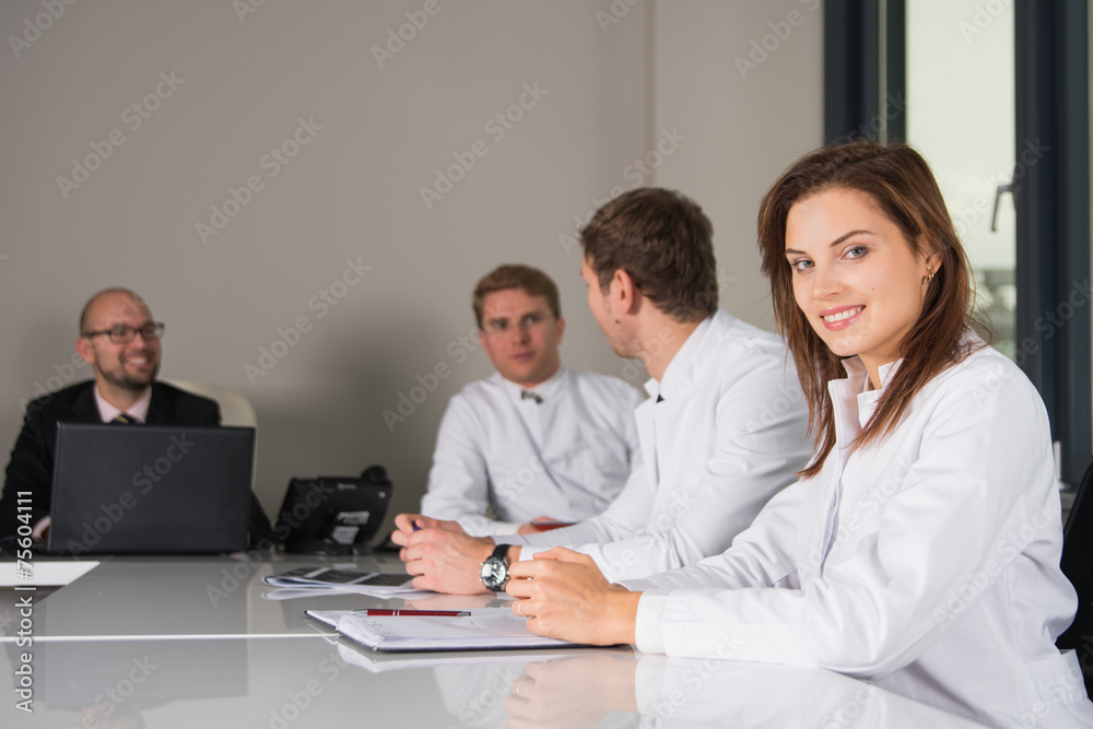 medical consultation with three doctors and businesmann. medical consultation with three doctors and businesmann.