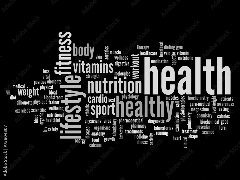 Conceptual health word cloud