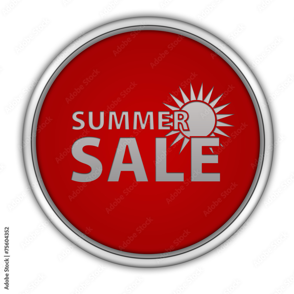 Summer sale circular icon on white background Summer sale circular icon on white background