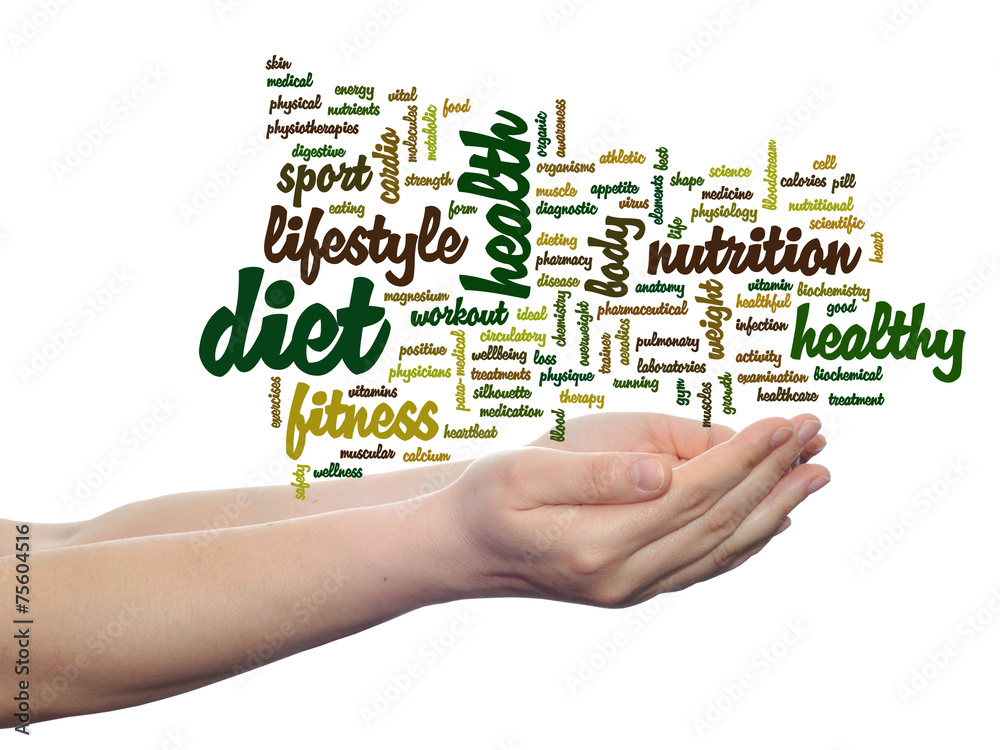 Conceptual health word cloud isolated Conceptual health word cloud isolated