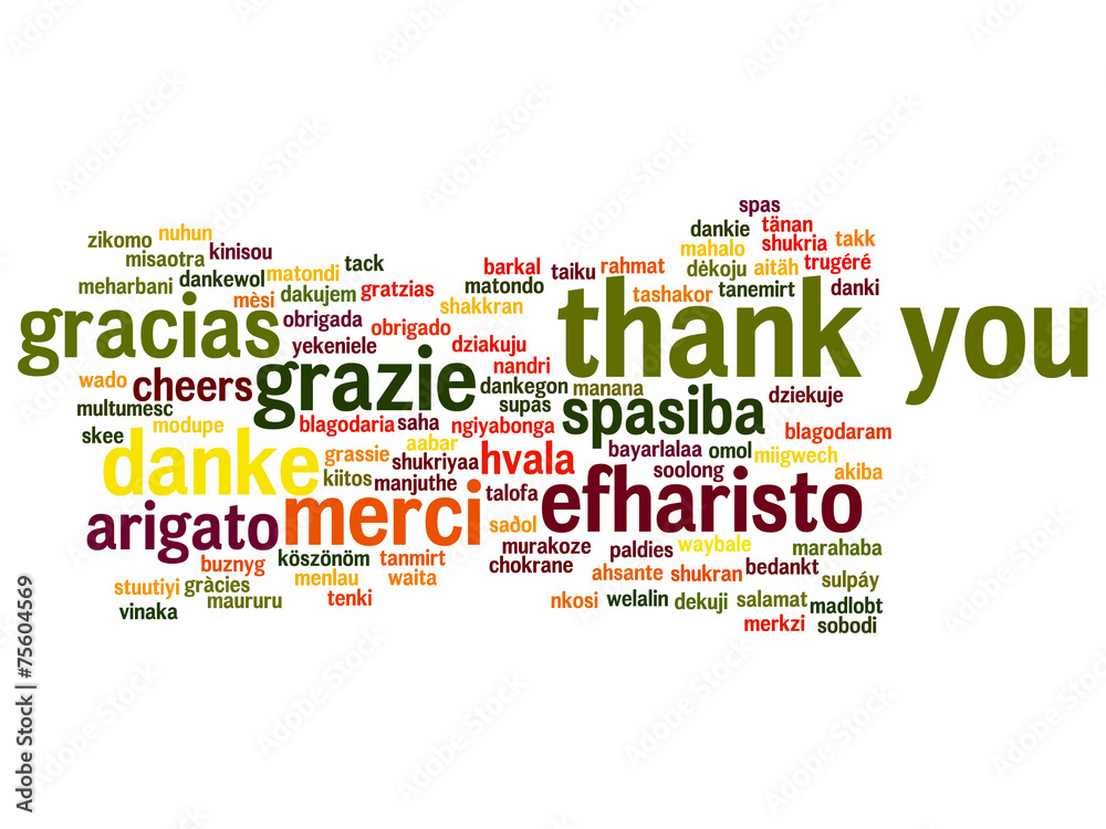 Fototapeta premium Conceptual thank you word cloud