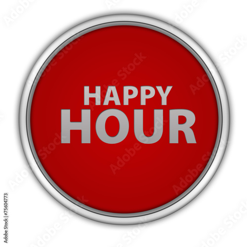 Free Download Happy hour circular icon on white background - GFXLoad