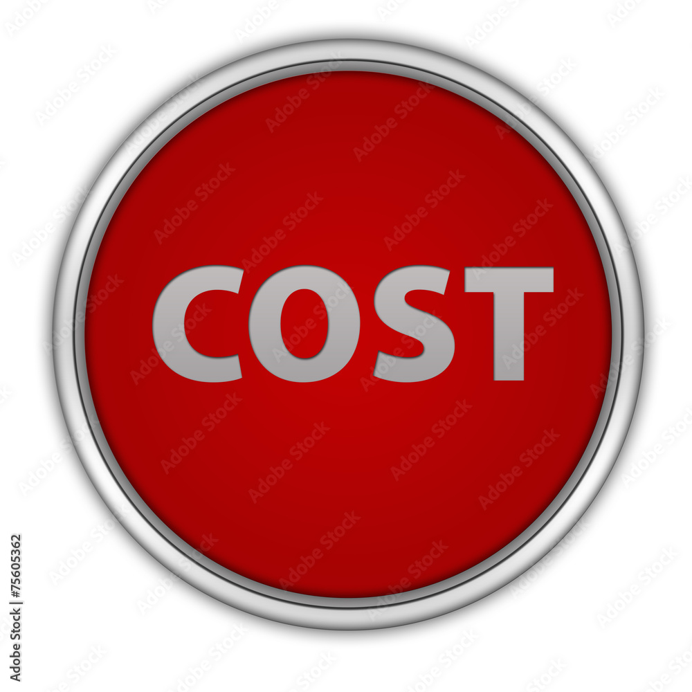 Cost circular icon on white background Cost circular icon on white background