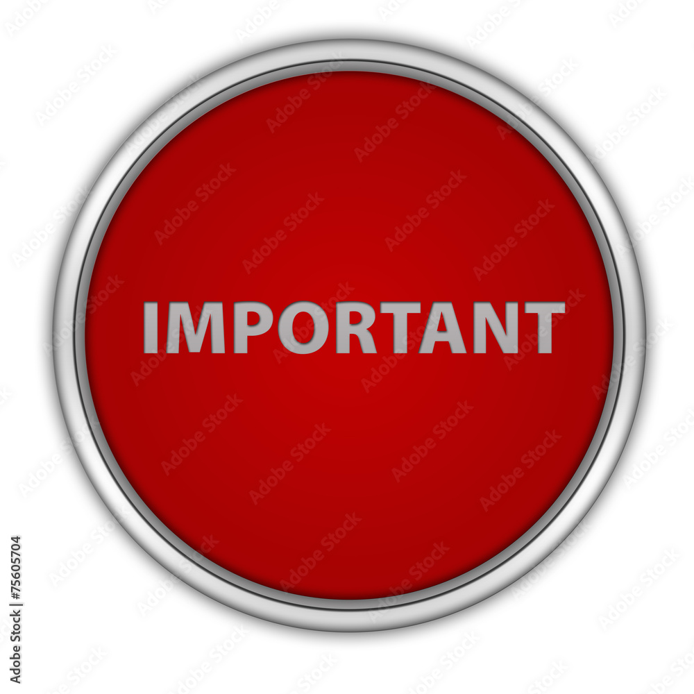 Important circular icon on white background Important circular icon on white background