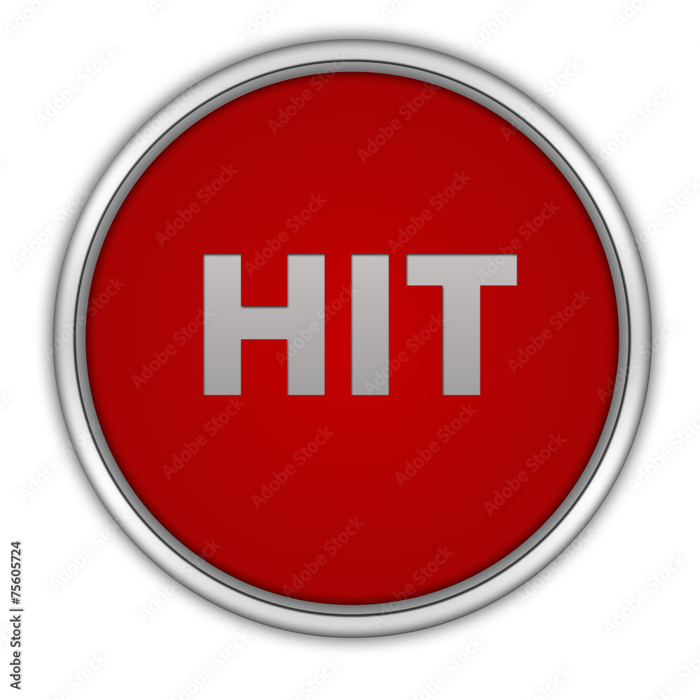 Hit circular icon on white background Hit circular icon on white background