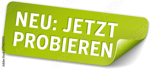 Aufkleber neu jetzt probieren grün