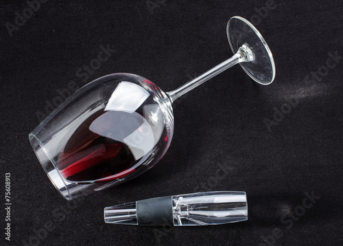 Wine gourmet accessories wine glass and aerator photo