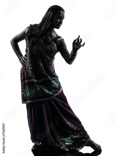 indian woman dancer dancing silhouette