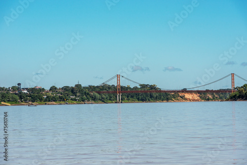 Puerto Maldonado bridge in the peruvian Amazon jungle at Madre d