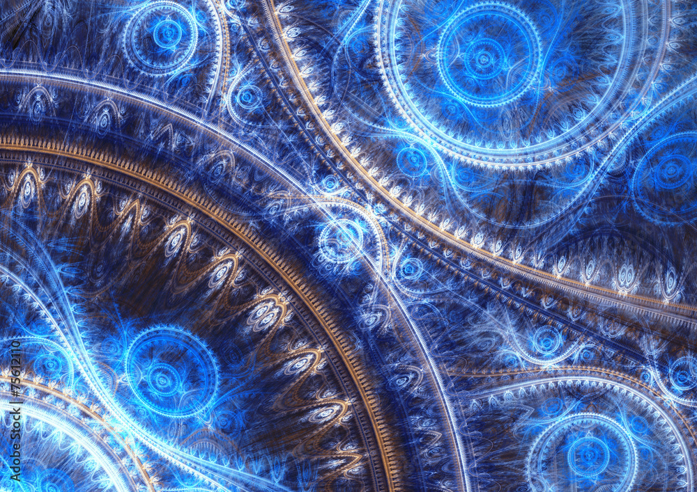 Naklejka premium Streszczenie niebieski fraktal backround