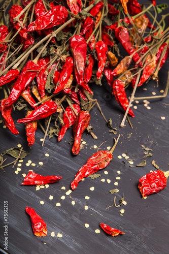 Spicy red dried chilies