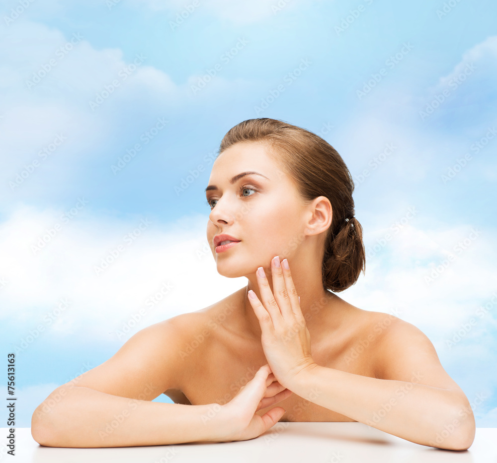 smiling woman with clean perfect skin smiling woman with clean perfect skin