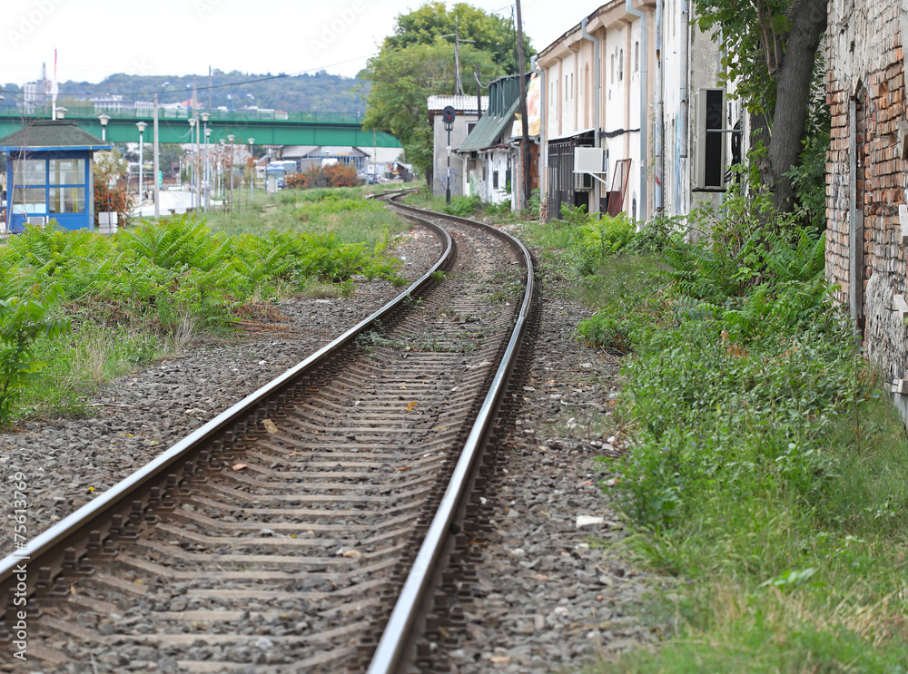Railway through slum