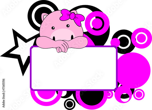cute pig baby girl copyspace