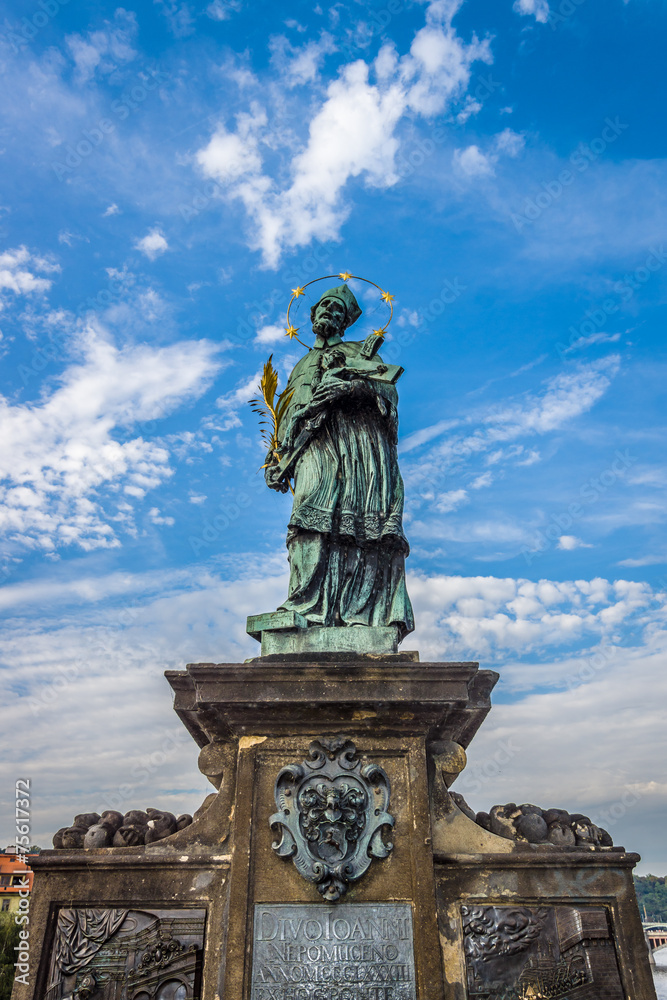 Sculpture on the Charles Bridge, Prague.