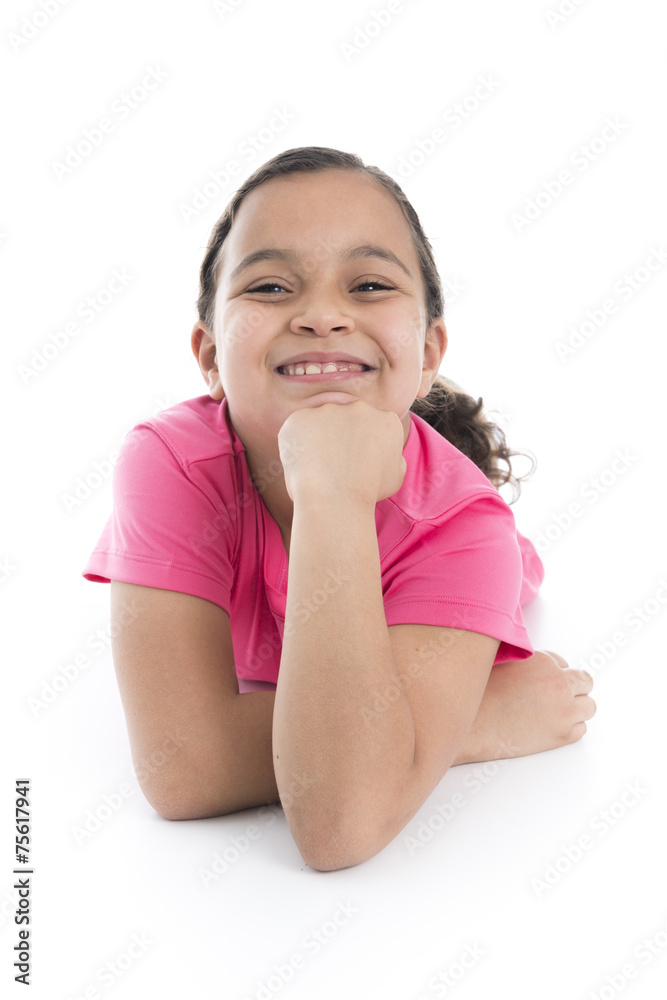 Beautiful Young Girl Lying Down Posing for Photo Beautiful Young Girl Lying Down Posing for Photo