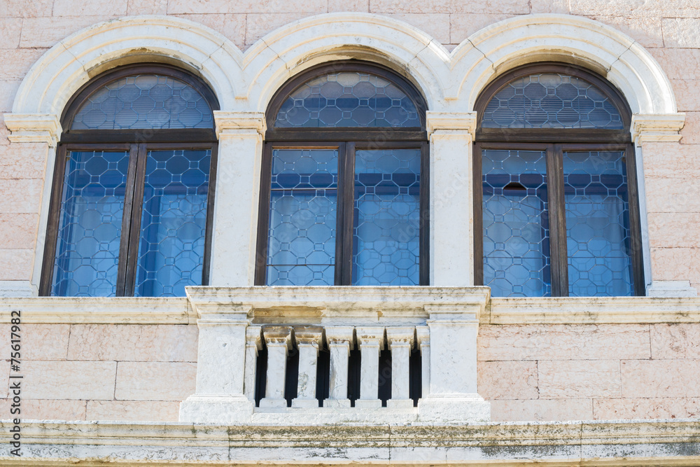 Naklejka premium three blue windows