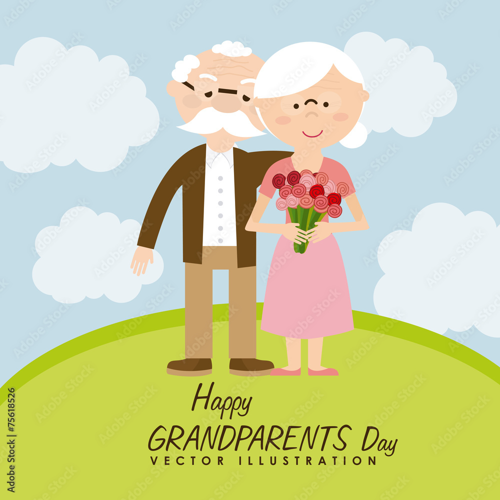 happy grandparents day - obrazy, fototapety, plakaty 