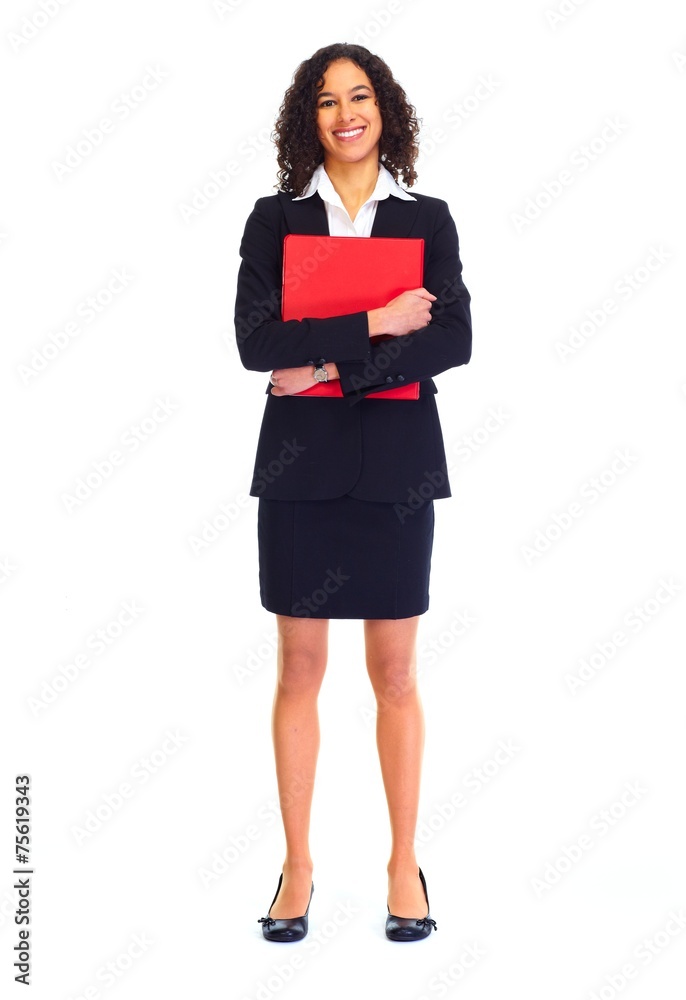Business woman with folder. Business woman with folder.
