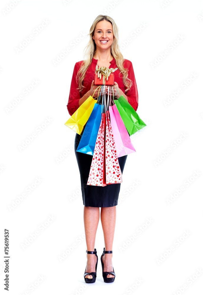 Beautiful woman with shopping bags.