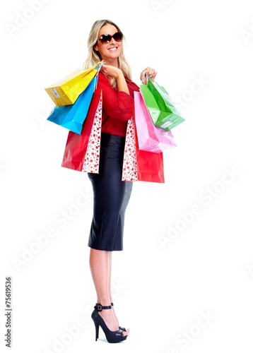 Beautiful woman with shopping bags.