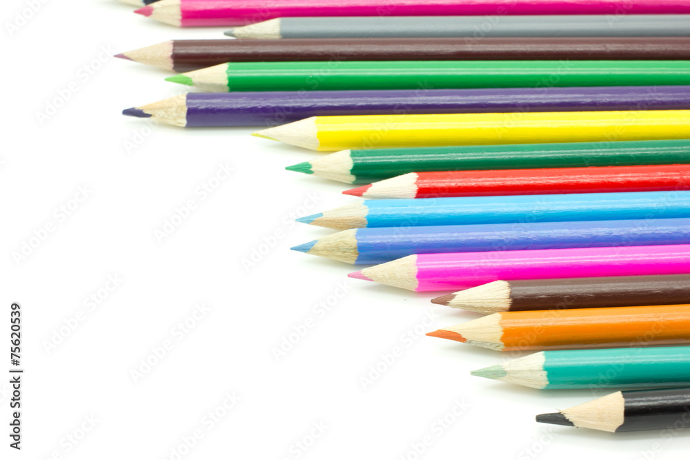 Color pencils isolated on white background Color pencils isolated on white background