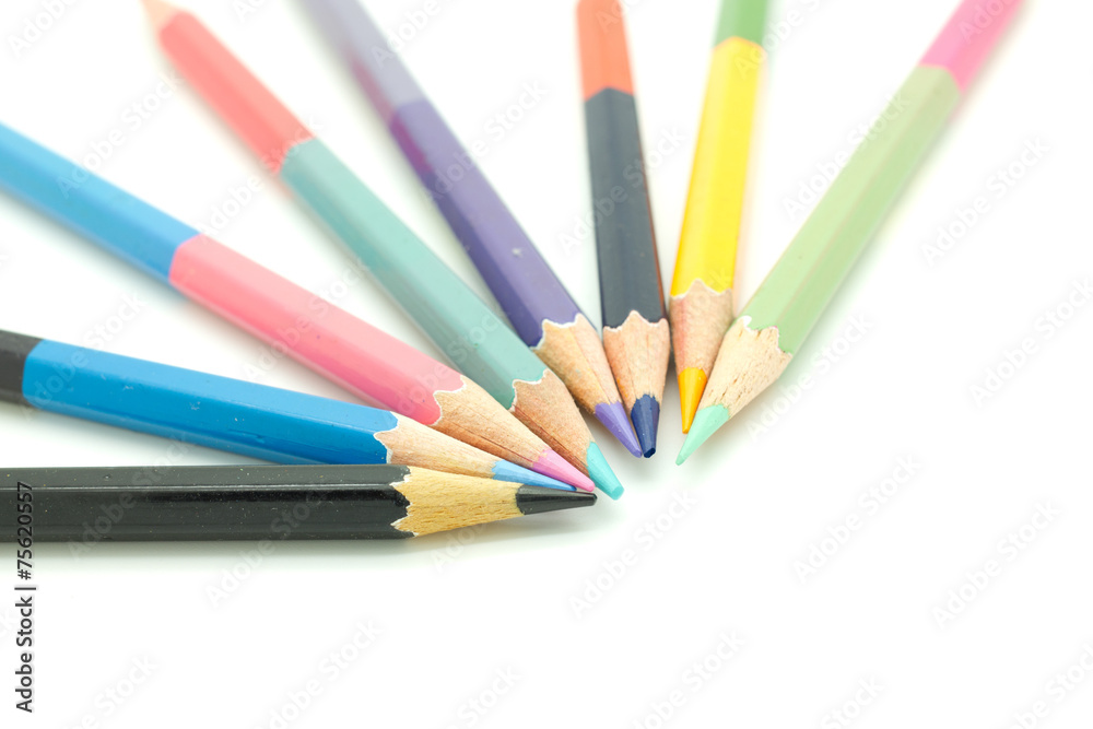 Fototapeta premium Color pencils isolated on white background