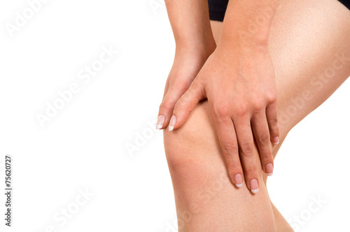 young beautiful woman with knee pain