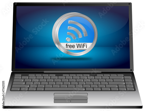 Laptop mit free WiFi Wlan Button