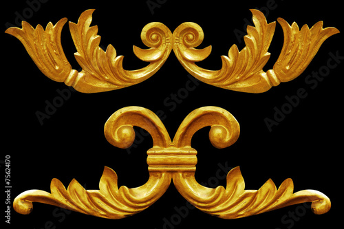Ornament elements, vintage gold floral designs