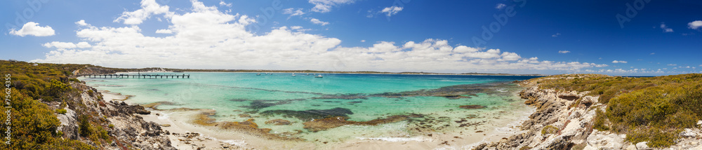 Panorama of Vivonne Bay on Kangaroo Island, South Australia