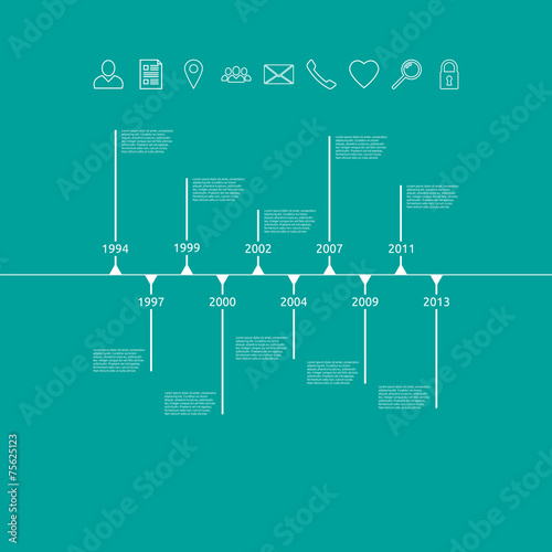 Turquoise timeline infographic template