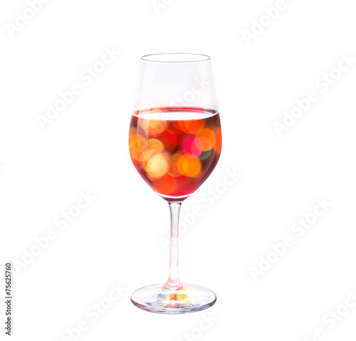 vibrant bokeh in wine glass, colorful concept