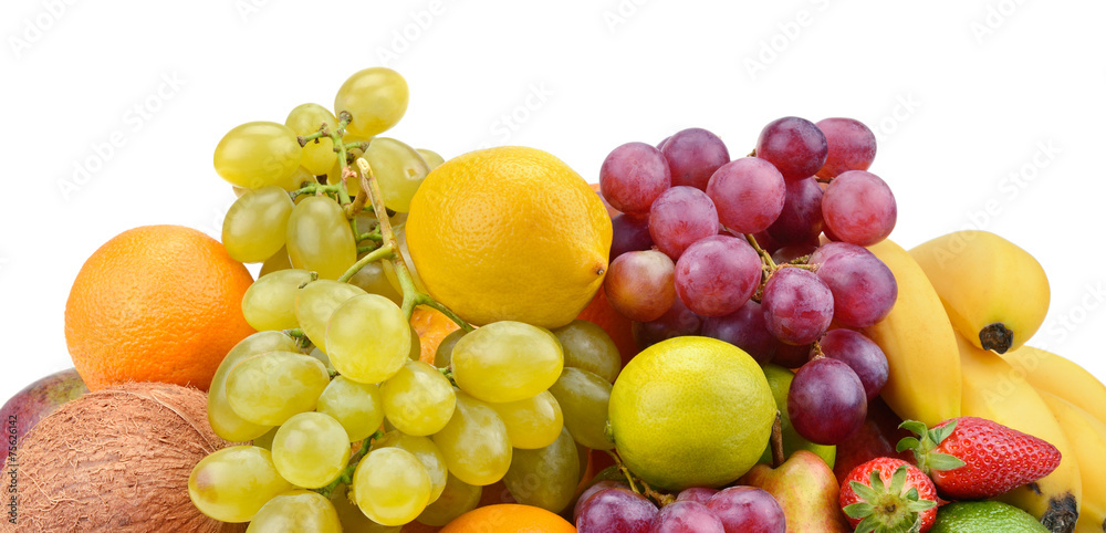 set of fruits isolated on white background set of fruits isolated on white background