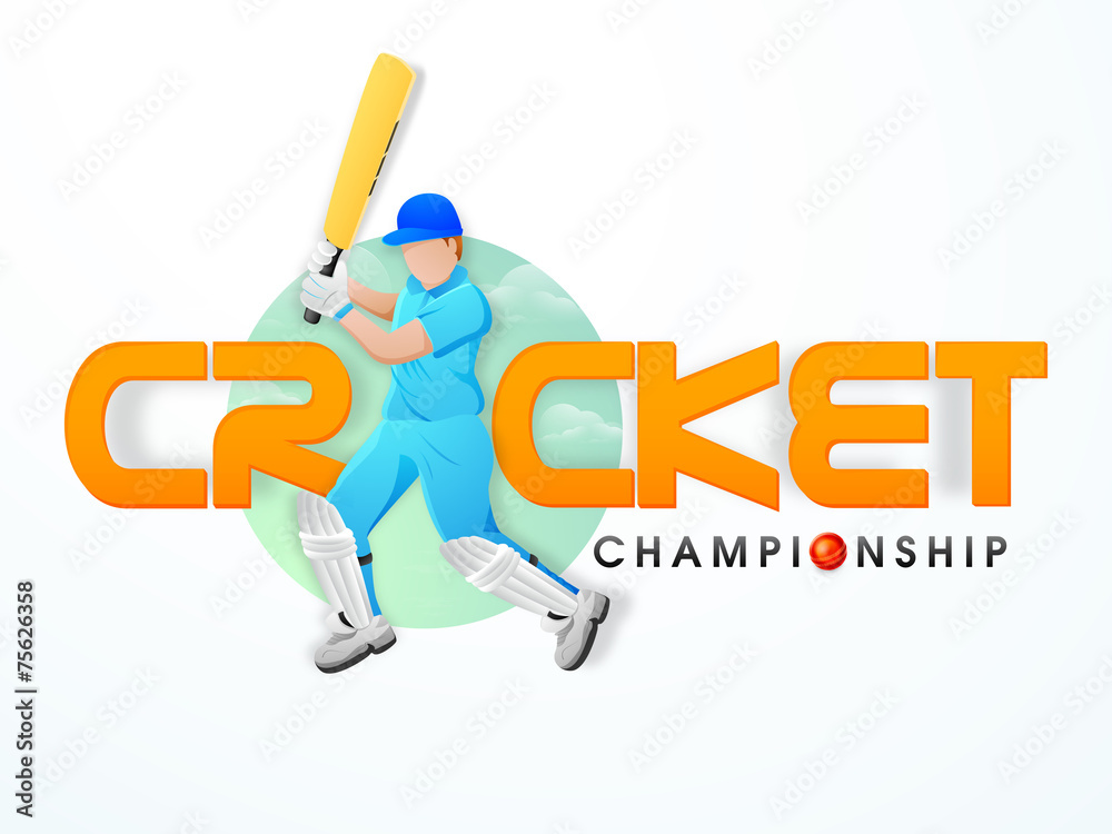 Batsman in playing action for Cricket Championship.