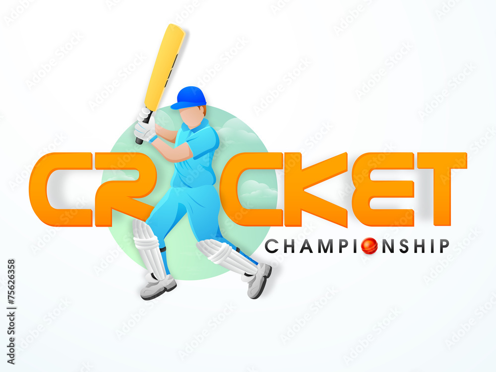 Batsman in playing action for Cricket Championship. Batsman in playing action for Cricket Championship.