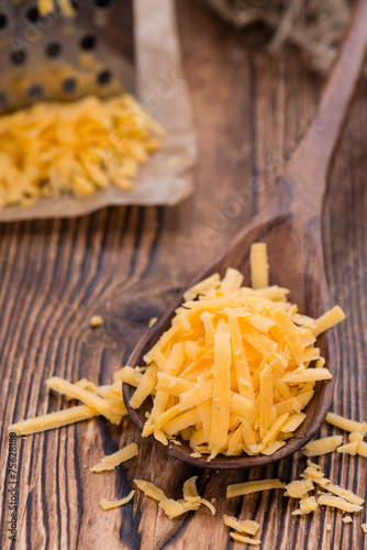 Heap of grated Cheddar