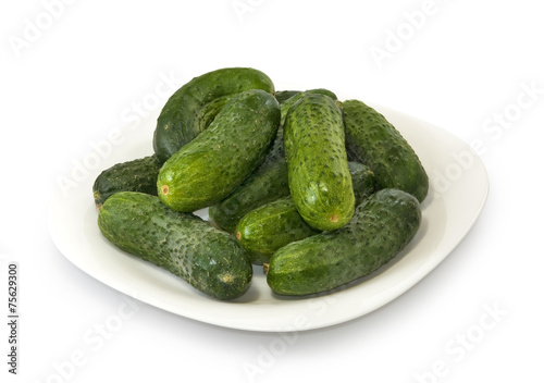 plate with cucumber